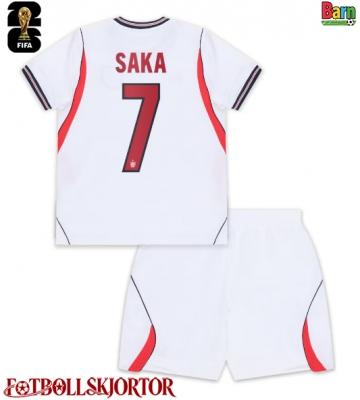 England Bukayo Saka #7 Hemmakläder Barn VM 2026 Kortärmad (+ Korta byxor)